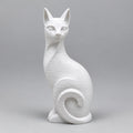 Cat Sculpture | Modern Minimalist 3D Printed Sitting Cat Statue | Cat Lover Shelf Decor