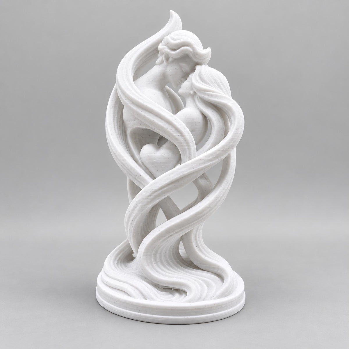Lovers Embrace Sculpture | 3D Printed Romantic Couple Statue | Anniversary & Wedding Gift