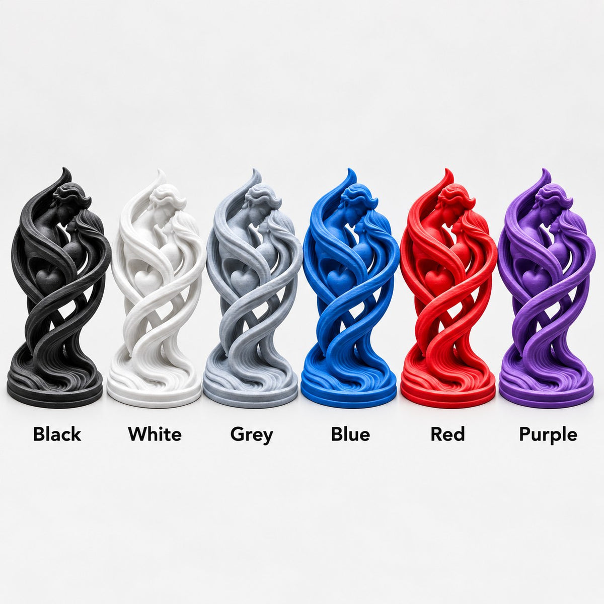 Lovers Embrace Sculpture | 3D Printed Romantic Couple Statue | Anniversary & Wedding Gift