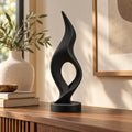 Flame Sculpture | Modern Abstract 3D Printed Twisted Flame Statue | Minimalist Shelf Decor