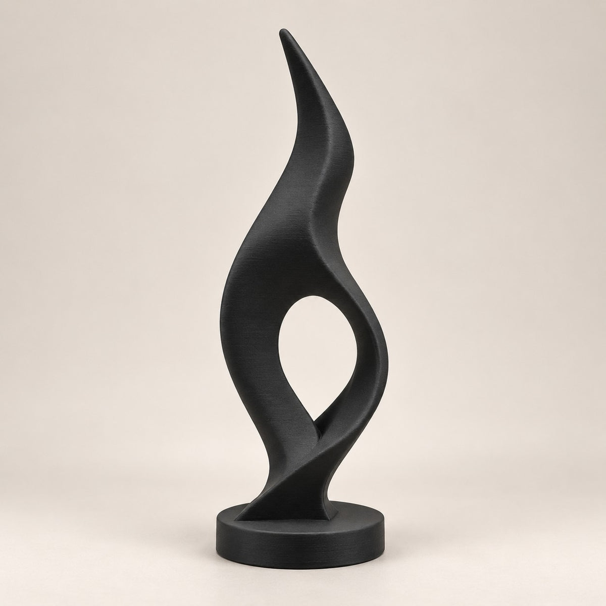 Flame Sculpture | Modern Abstract 3D Printed Twisted Flame Statue | Minimalist Shelf Decor