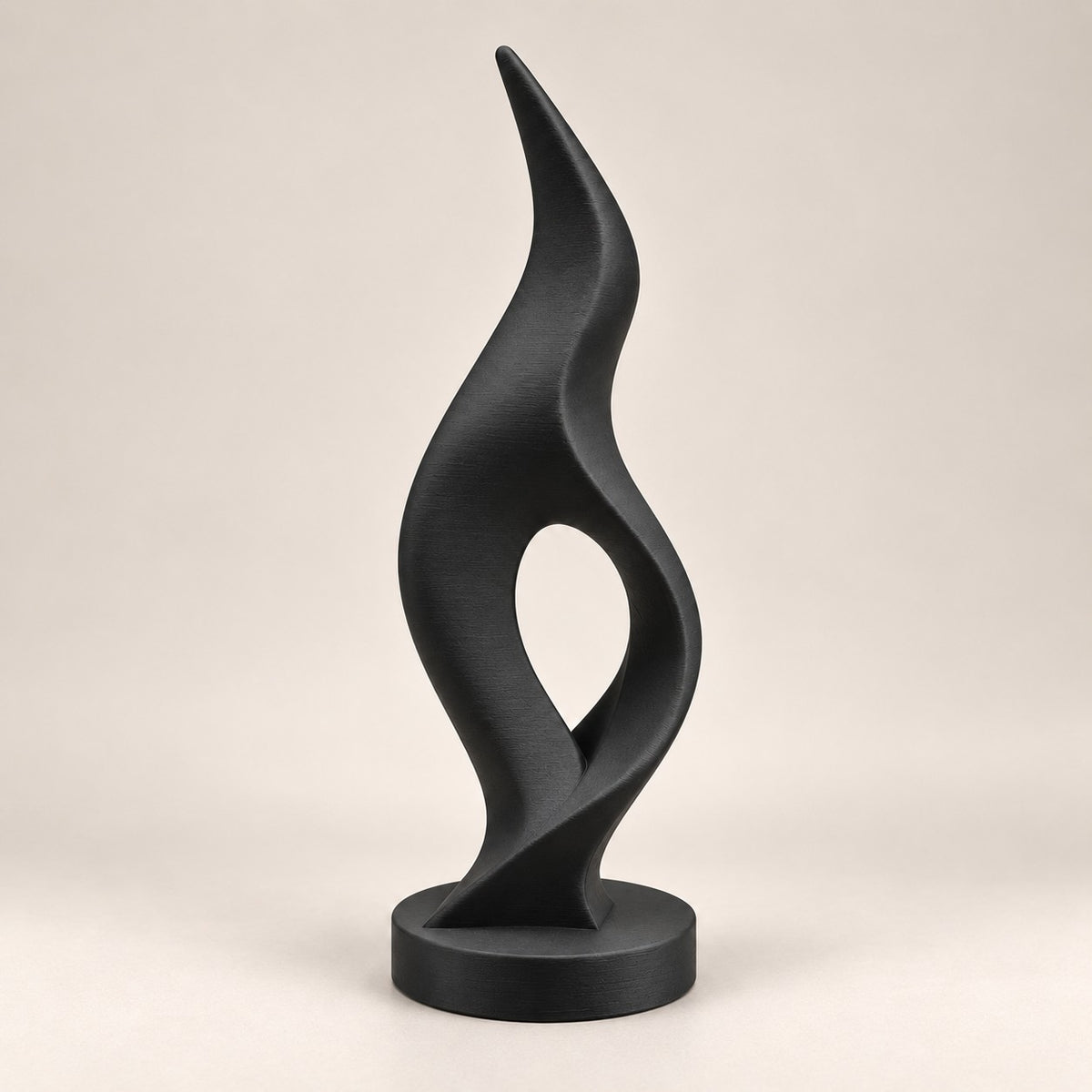 Flame Sculpture | Modern Abstract 3D Printed Twisted Flame Statue | Minimalist Shelf Decor