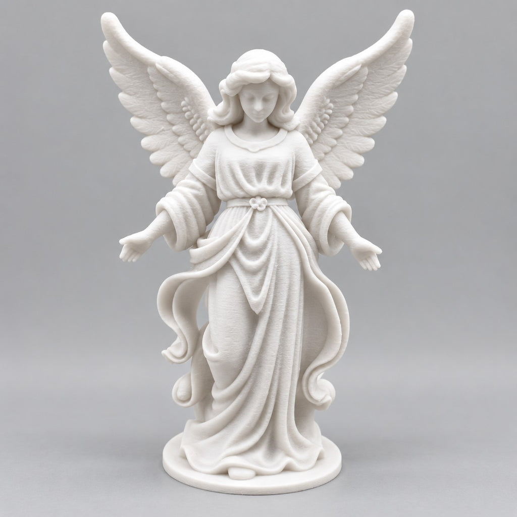 Angel Sculpture | 3D Printed Guardian Angel Statue with Open Arms | Memorial & Sympathy Gift