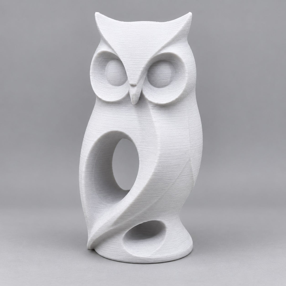 Owl Sculpture | Modern Abstract 3D Printed Owl Statue | Woodland Shelf & Desk Decor