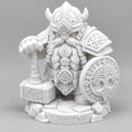 Dwarf Warrior Statue | 3D Printed Viking Dwarf with Hammer & Tree of Life Shield | Fantasy Decor