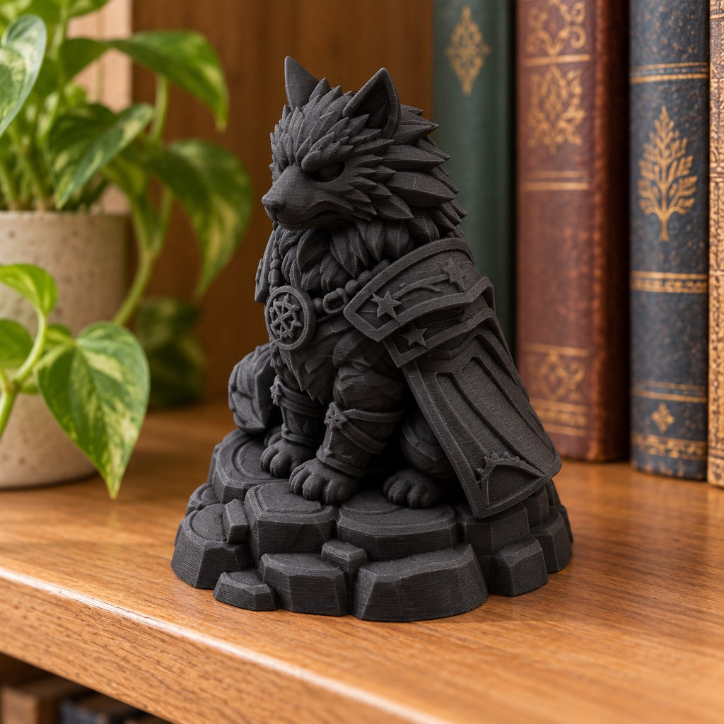 Armoured Cat Warrior Statue | 3D Printed Knight Cat Figurine | Fantasy Cat Lover Gift