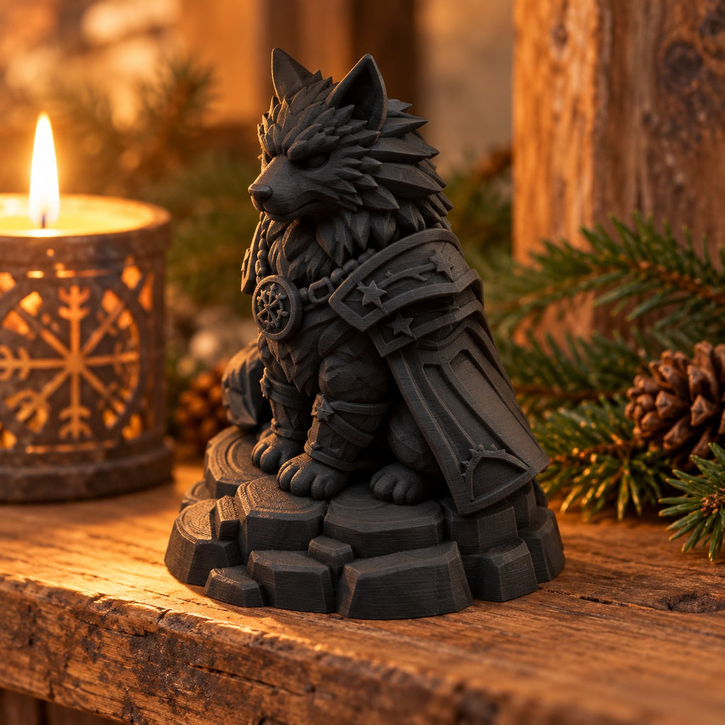 Armoured Cat Warrior Statue | 3D Printed Knight Cat Figurine | Fantasy Cat Lover Gift
