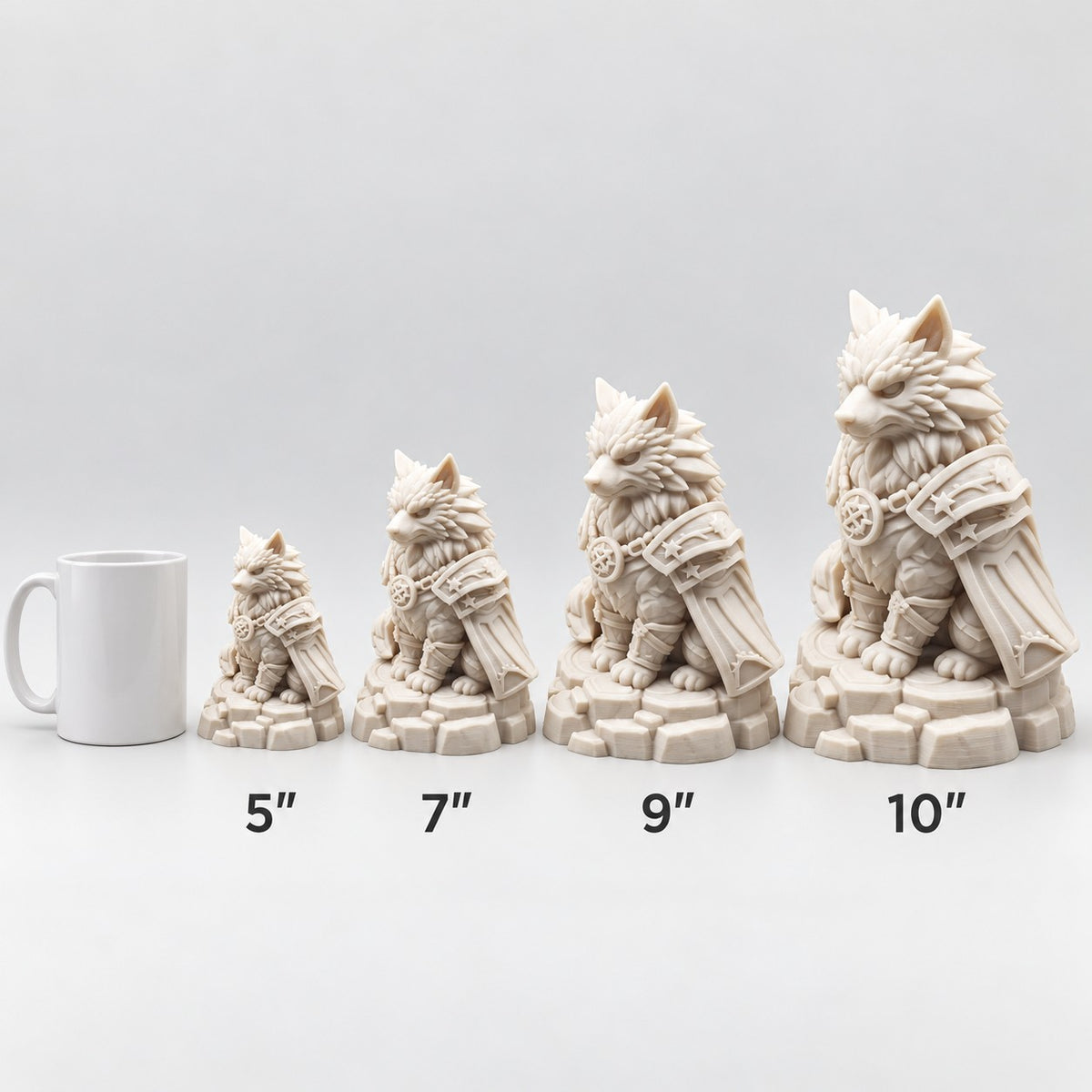 Armoured Cat Warrior Statue | 3D Printed Knight Cat Figurine | Fantasy Cat Lover Gift
