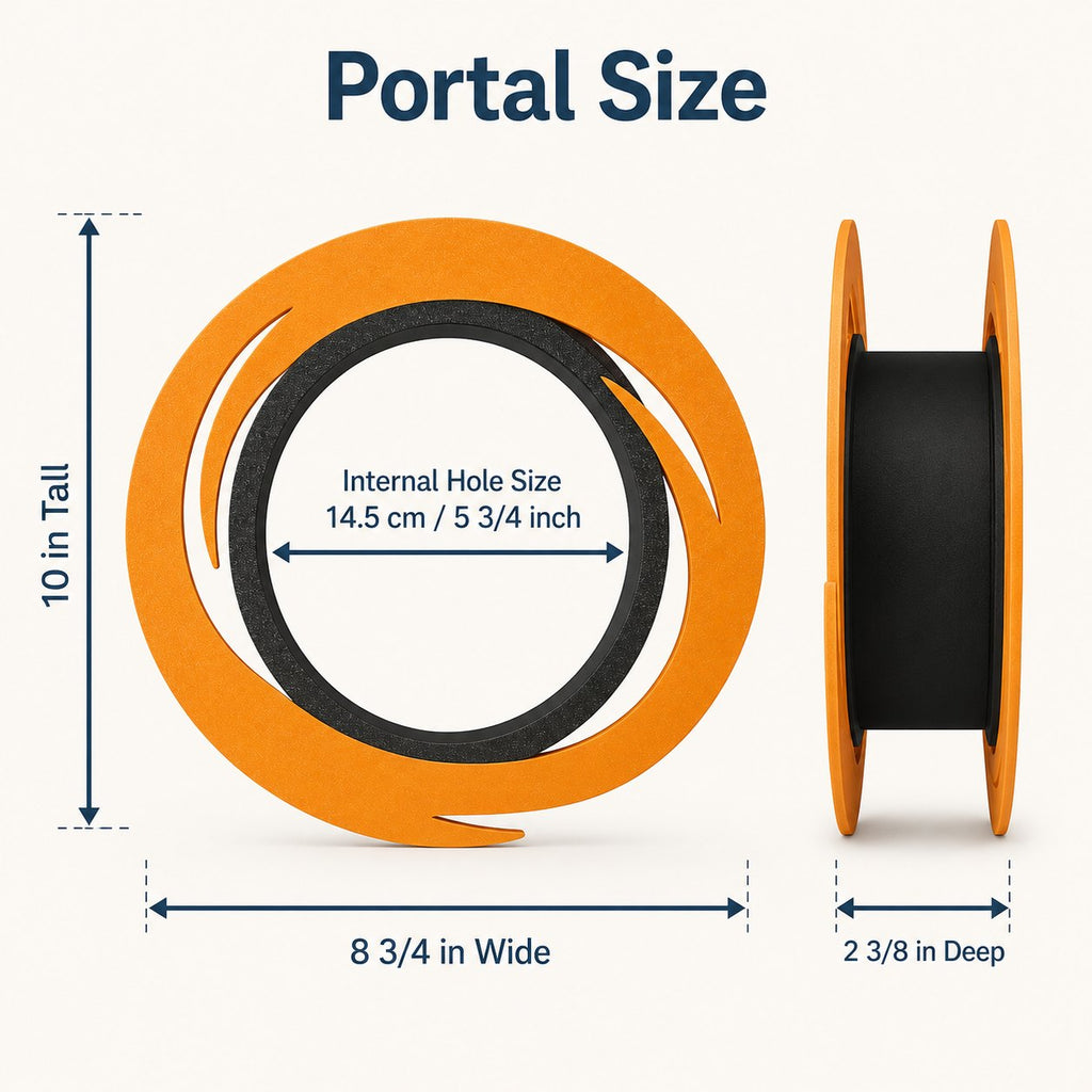 Orange and blue swirl cat portal, view 3 of 9
