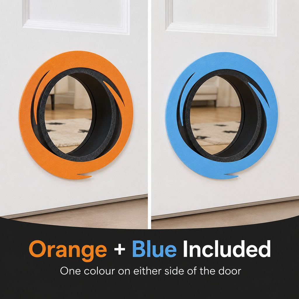 Orange and blue swirl cat portal, view 5 of 9