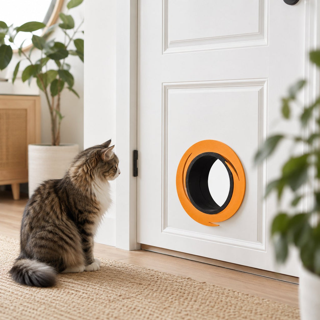 Orange and blue swirl cat portal, view 7 of 9