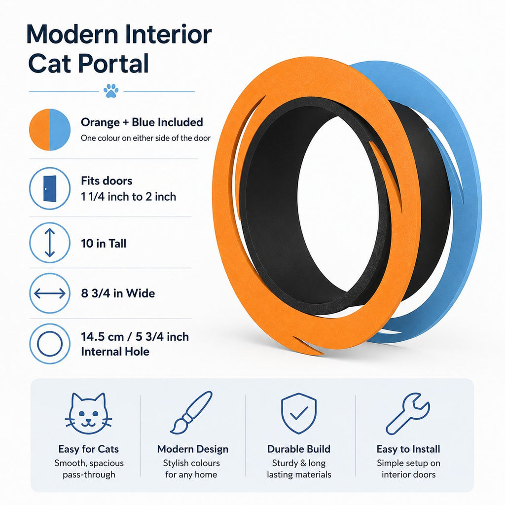 Orange and blue swirl cat portal, view 9 of 9
