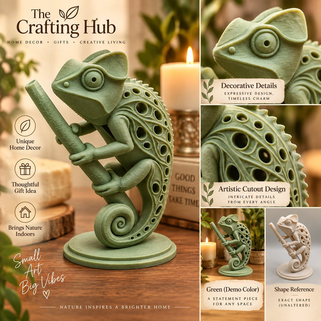 Modern abstract chameleon sculpture, view 6 of 10