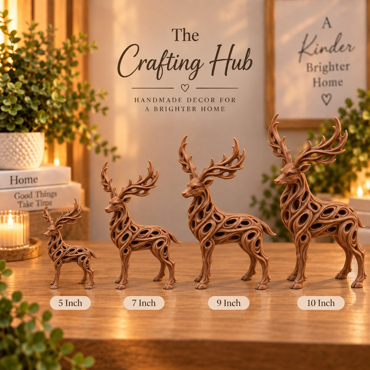 Modern abstract elk sculpture, view 11 of 11