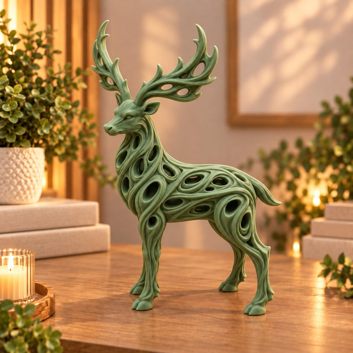 Modern abstract elk sculpture, view 8 of 11