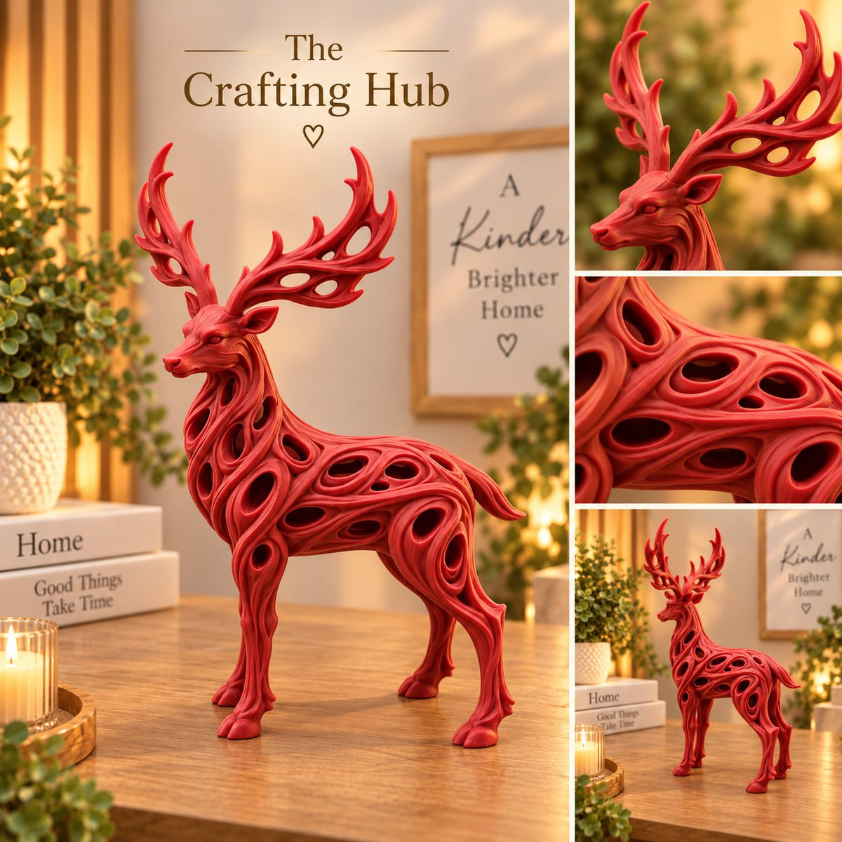 Modern abstract elk sculpture, view 9 of 11