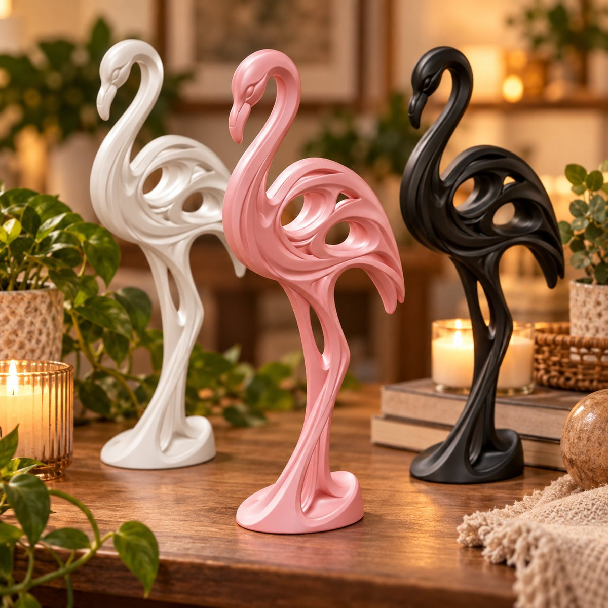 Modern abstract flamingo sculpture, view 10 of 11