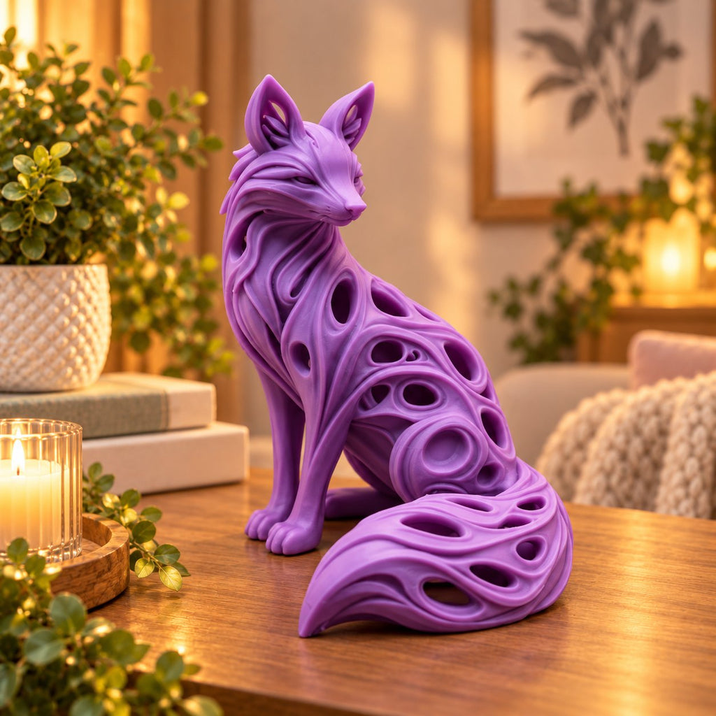 Modern abstract fox sculpture, view 7 of 10