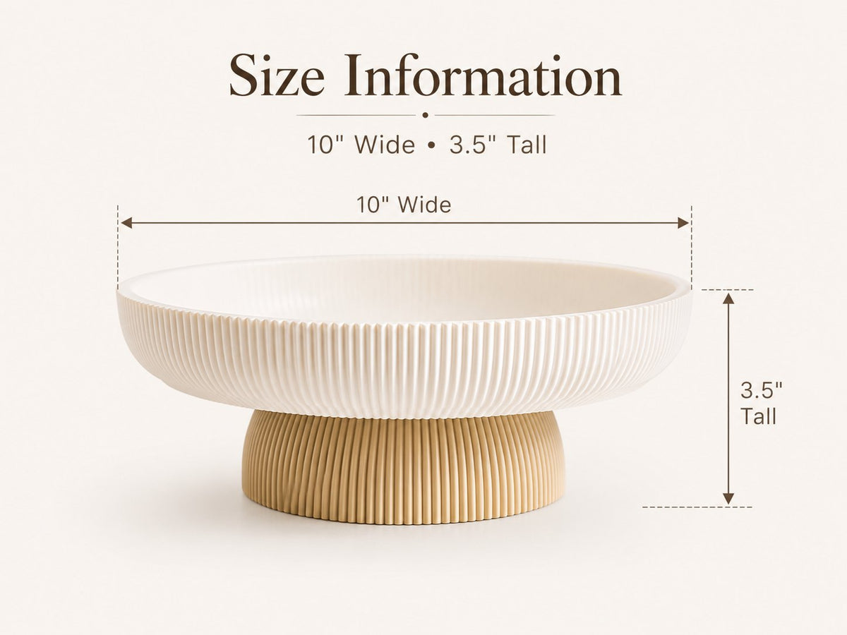 Ribbed pedestal fruit bowl, view 5 of 9